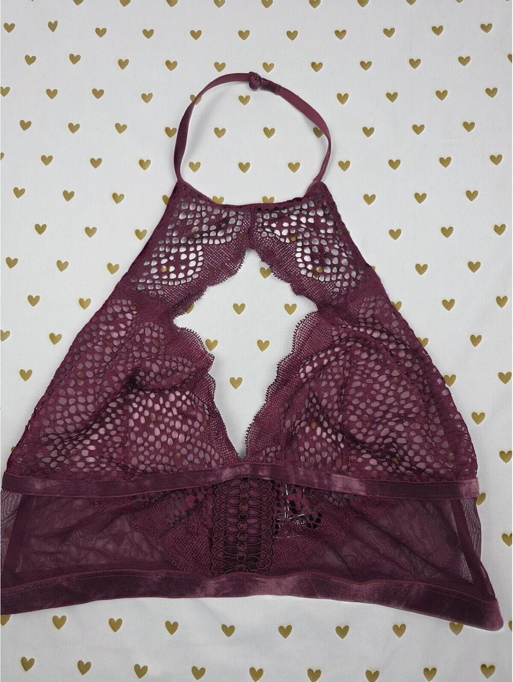 Victorias Secret Lace Sexy High Line Choker Bralette Bra Top Tank Unlined XL